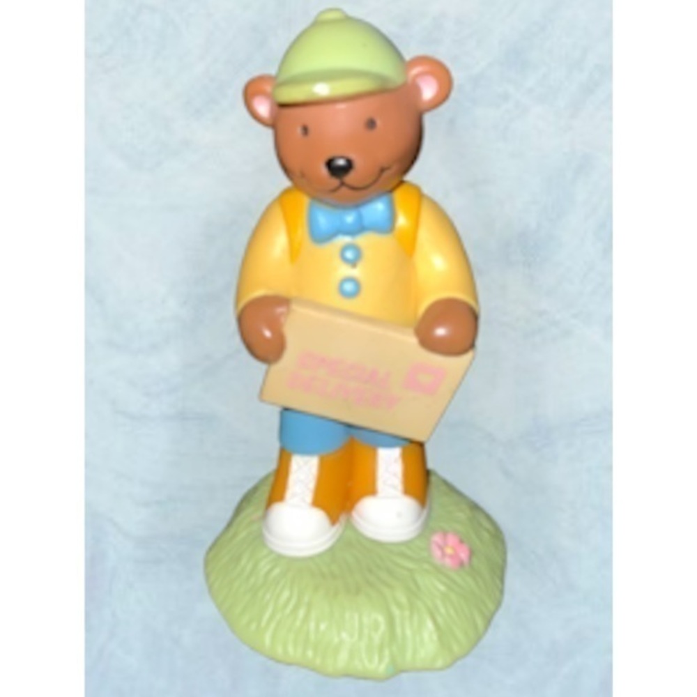 Avon Special Delivery Bear Figurine Young Cub with Backpack and Cap 4" |
